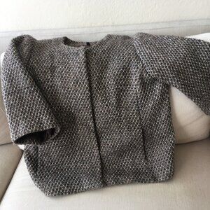 Fall/winter Eileen Fisher Brown, Tweedy, Textured, Grab-and-Go Jacket